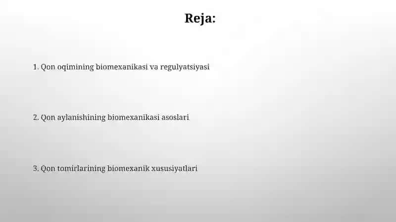 Qon aylanishining biomexanikasi 2