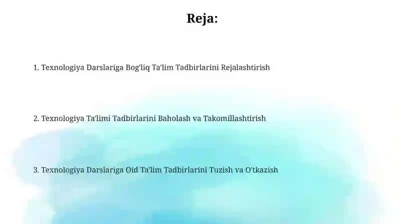 Texnologiya Darslariga oid Tarbiyaviy Tadbirlarni Tashkil Etish 2