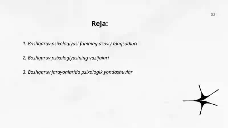 Boshqaruv psixologiyasi fanining maqsadi vazifalari va muammolari 2