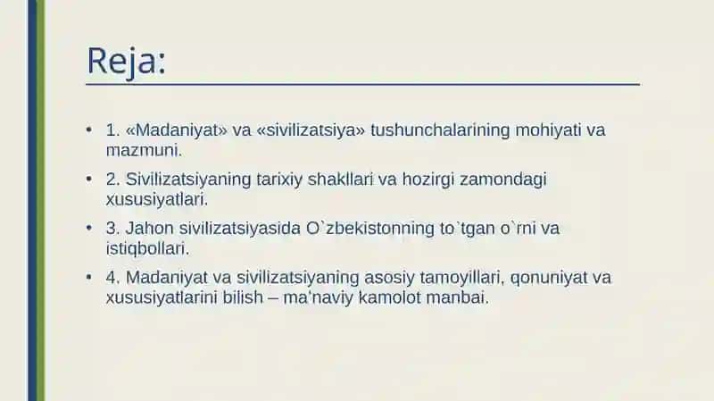 Madaniyat va Sivilizatsiya 2
