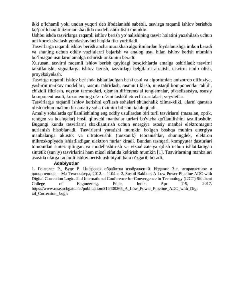 Tasvirlarni raqamli korreksiyalash yondashuvlari 2