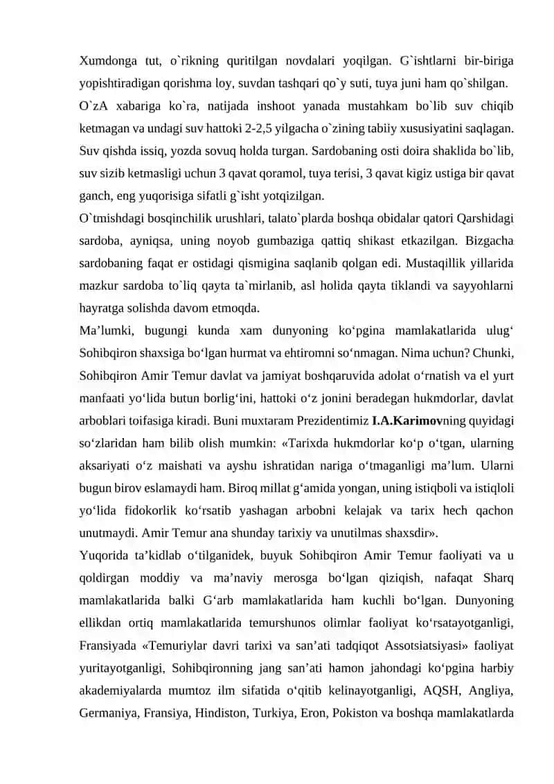 AMIR TERUM QURDIRGAN TARIXXIY OBIDALARI 2