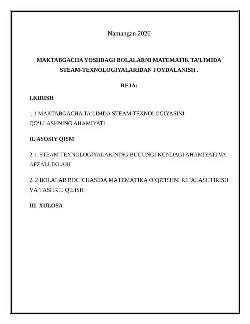 MAKTABGACHA YOSHDAGI BOLALARNI MATEMATIK TA’LIMIDA STEAM-TEXNOLOGIYALARIDAN FOYDALANISH 2
