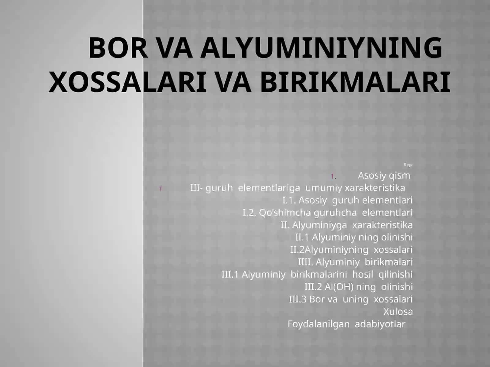 Davriy sistemaning III-guruhasi 2