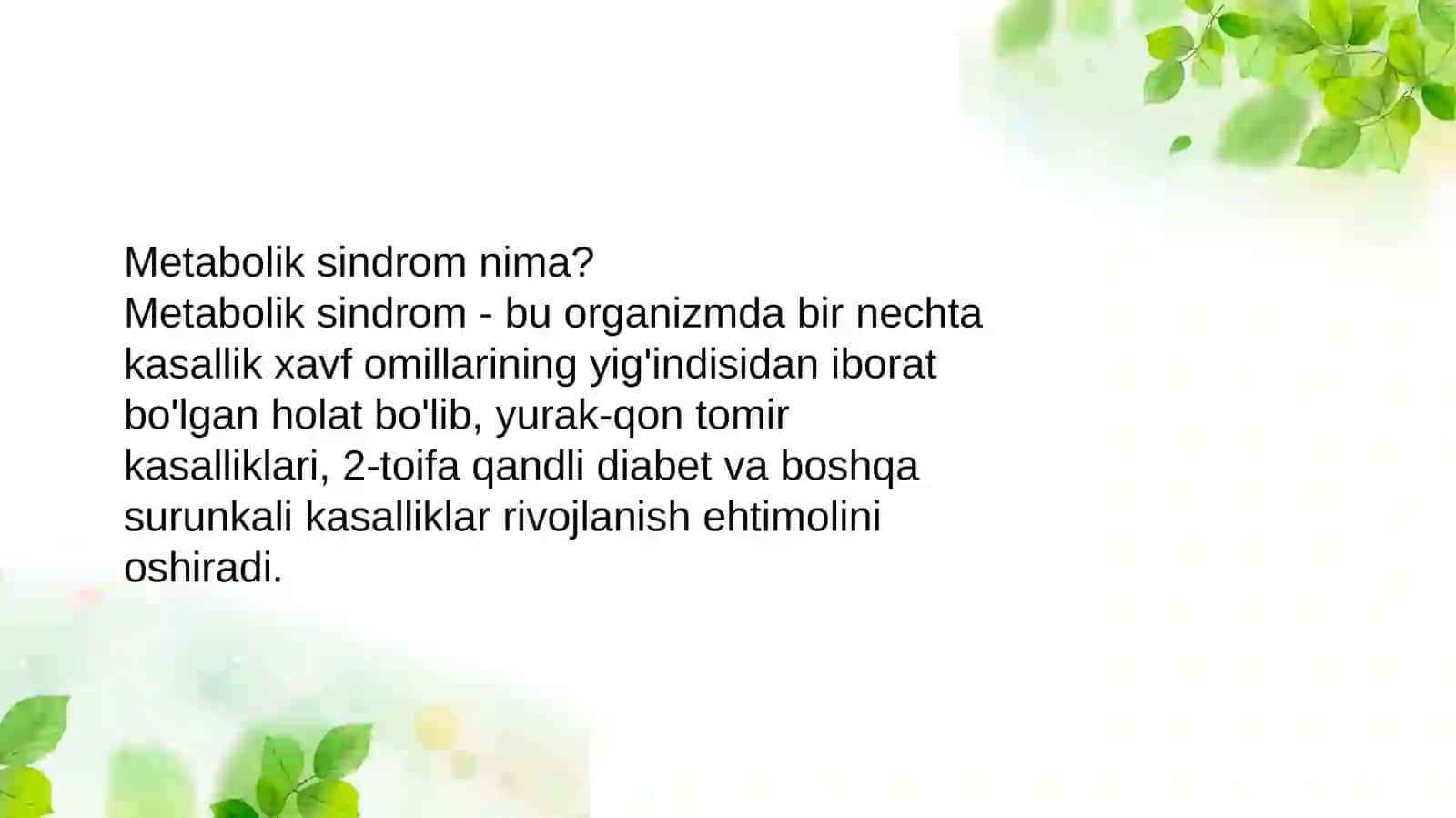 Metabolik sindrom 2