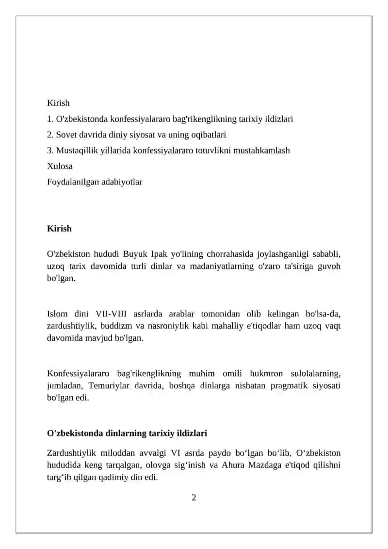 O'zbekistonda konferensiyalararo diniy bag'rikenglikning tarixiy tajribasi 2