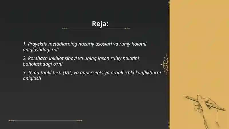 Inson ruhiy holatini o'rganishda proyektiv metodlarning o'rni 2