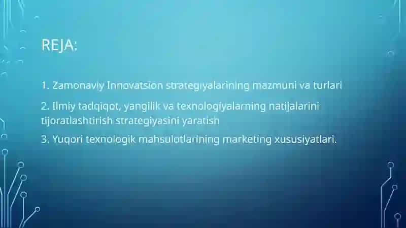 Innovatsion iqtisodiyotda menejment strategiyalari 2
