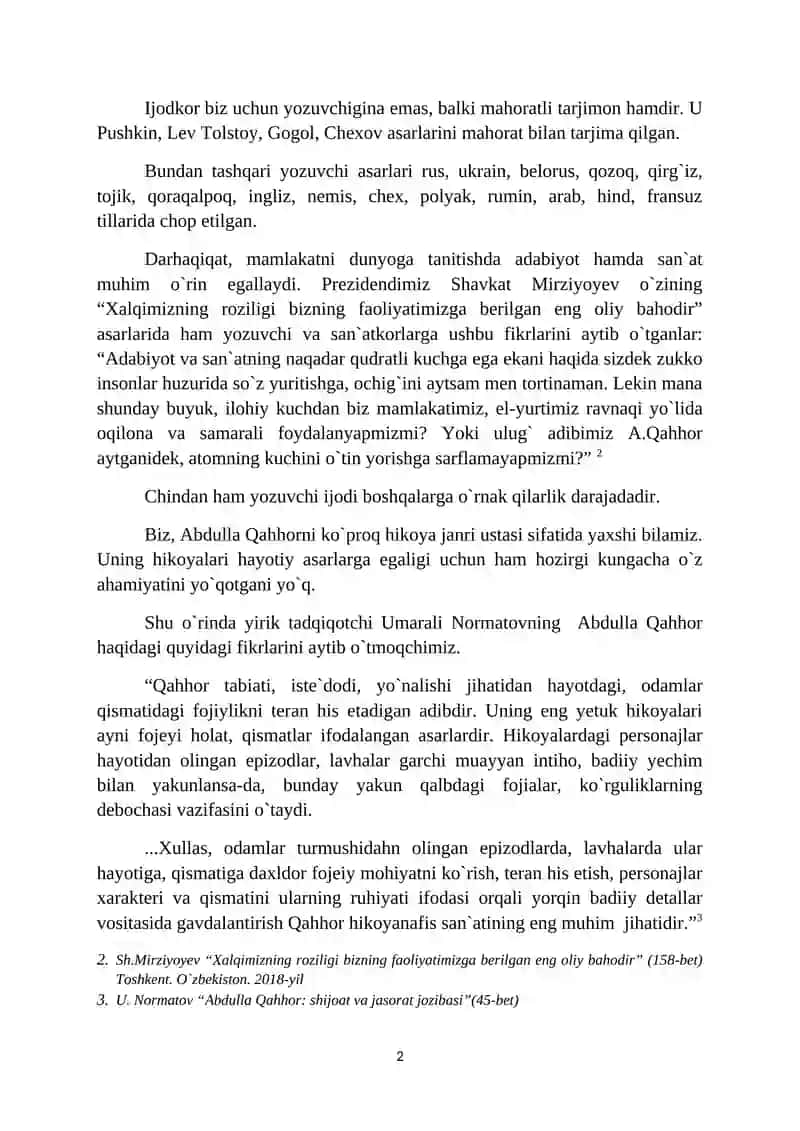 Abdulla Qahhorning satirik asarlarida xarakter yaratish mahorati 2