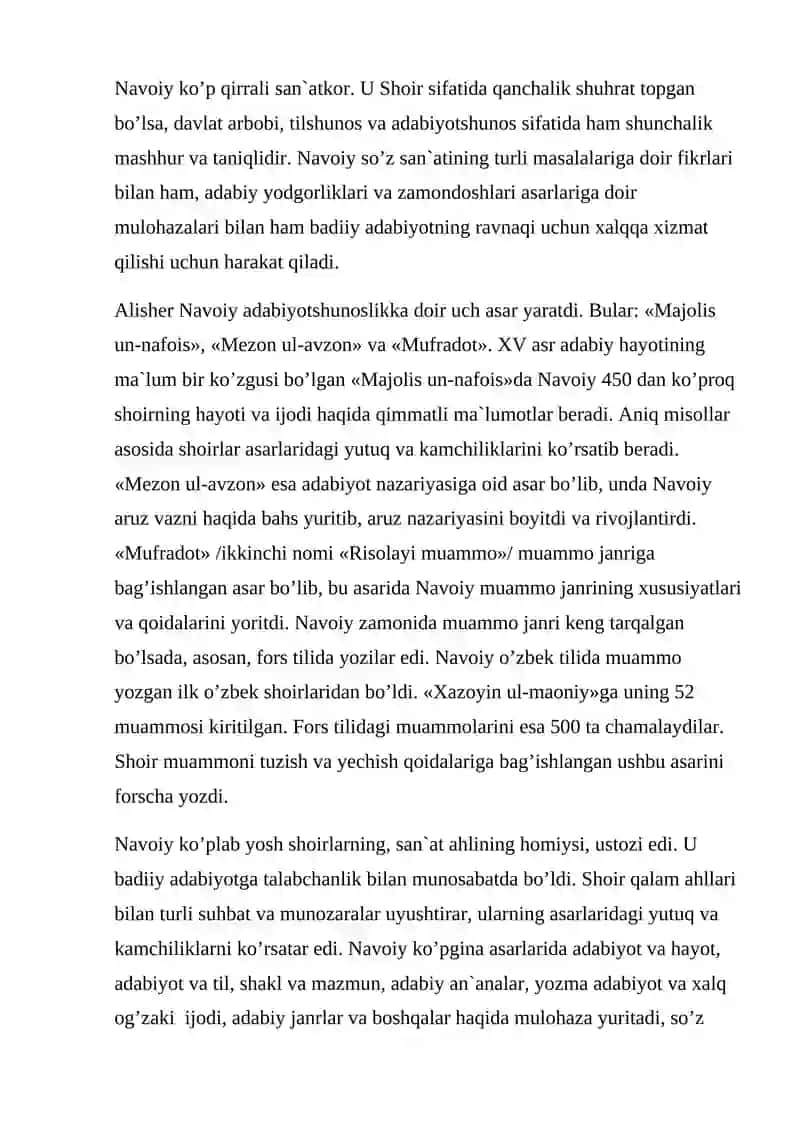 ALISHER NAVOIYNING ILMIY MEROSI 2