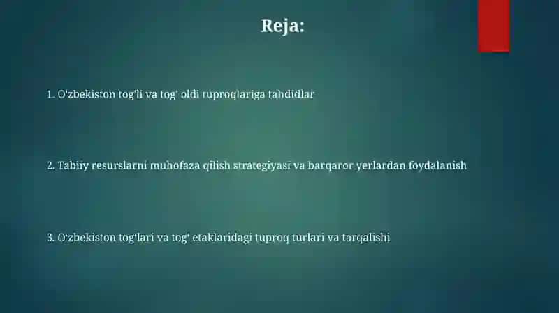 Tuproq geografiyasi va uning muhofaza qilish 2