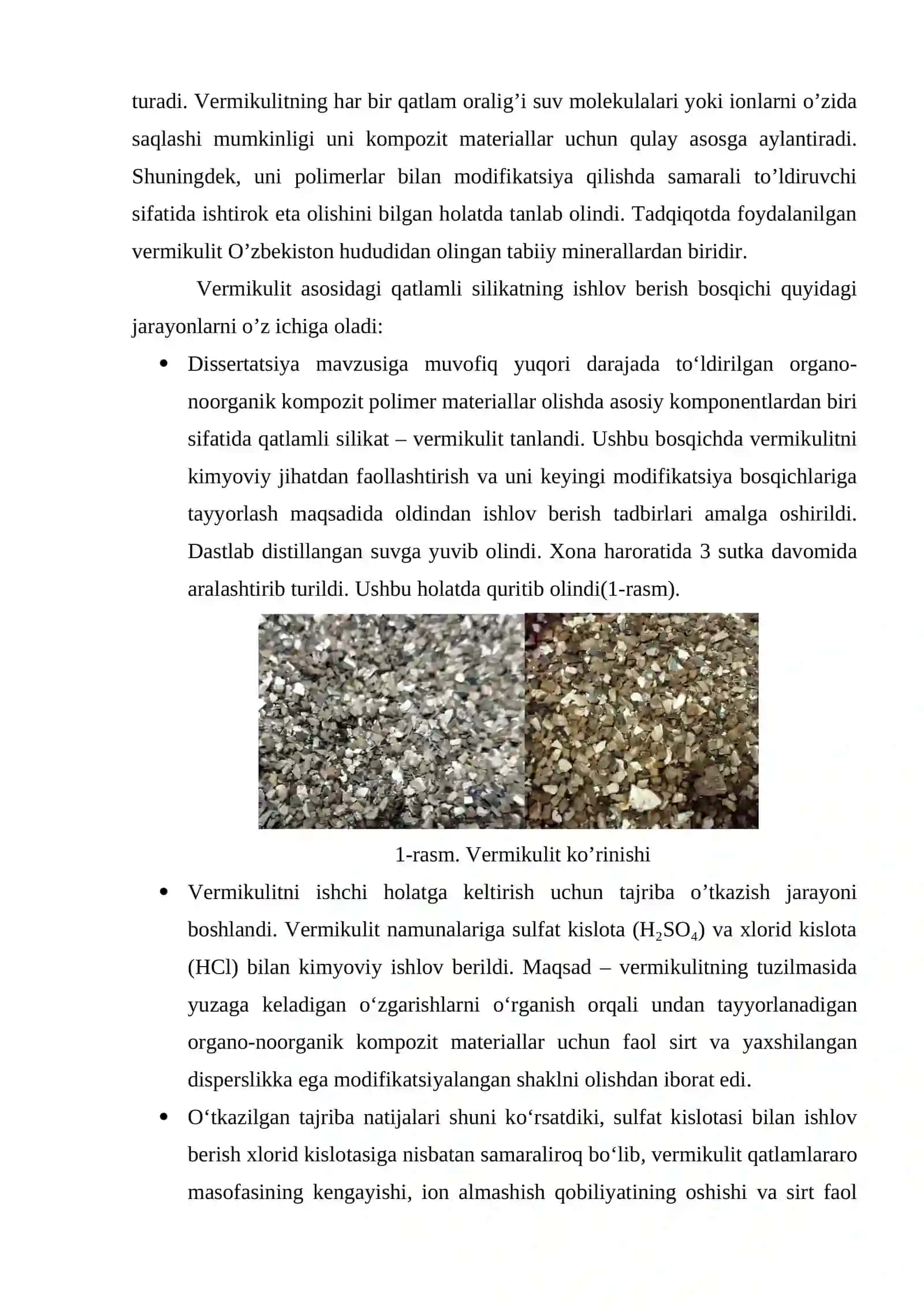 Polimer materiallarni qatlamli silikatlar bilan to'ldirilgan 2