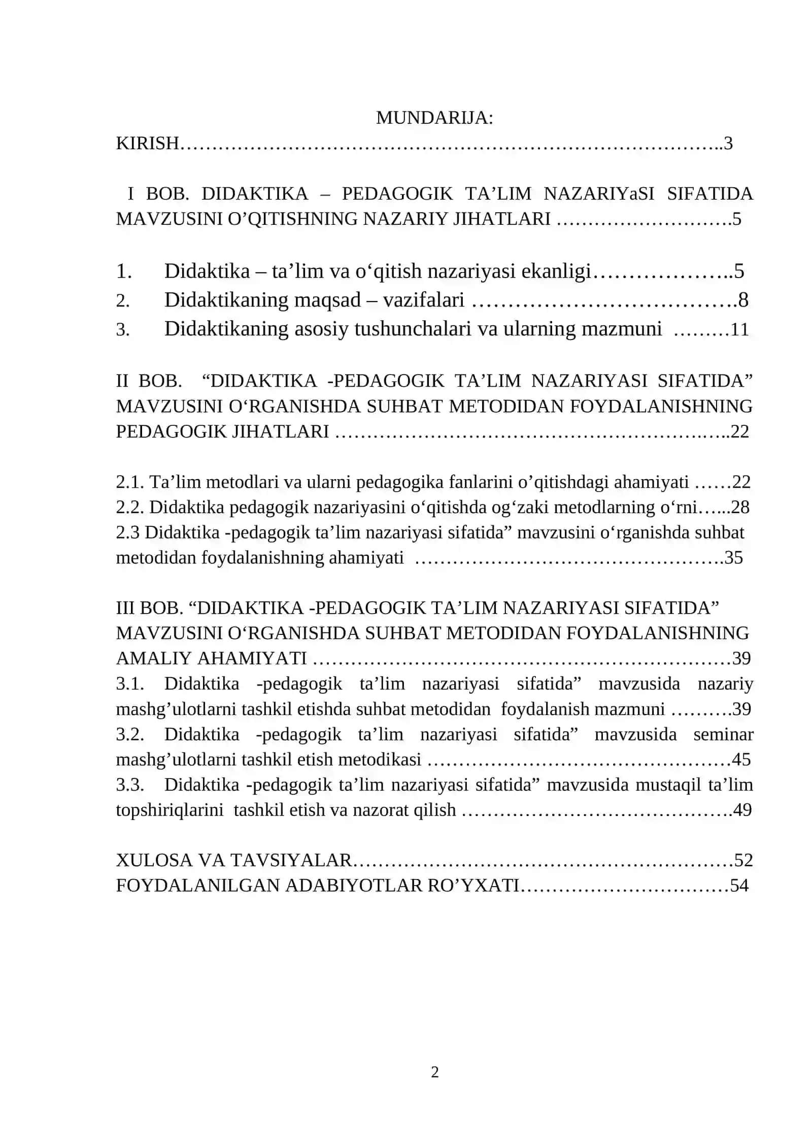 DIDAKTIKA -PEDAGOGIK TA’LIM NAZARIYASI SIFATIDA” MAVZUSINI O‘RGANISHDA SUHBAT METODIDAN FOYDALANISH 2