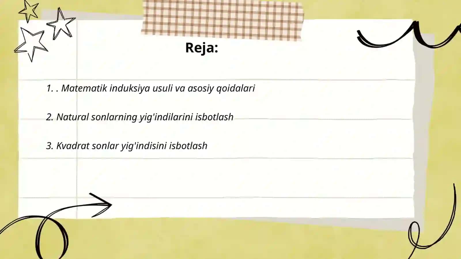 Matematik Induksiya Usuli 2