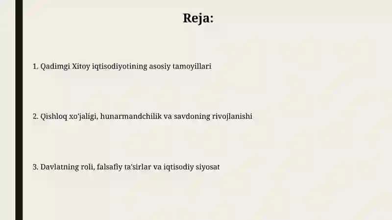Qadimgi Xitoy iqtisodiyotining asosiy tamoyillari 2