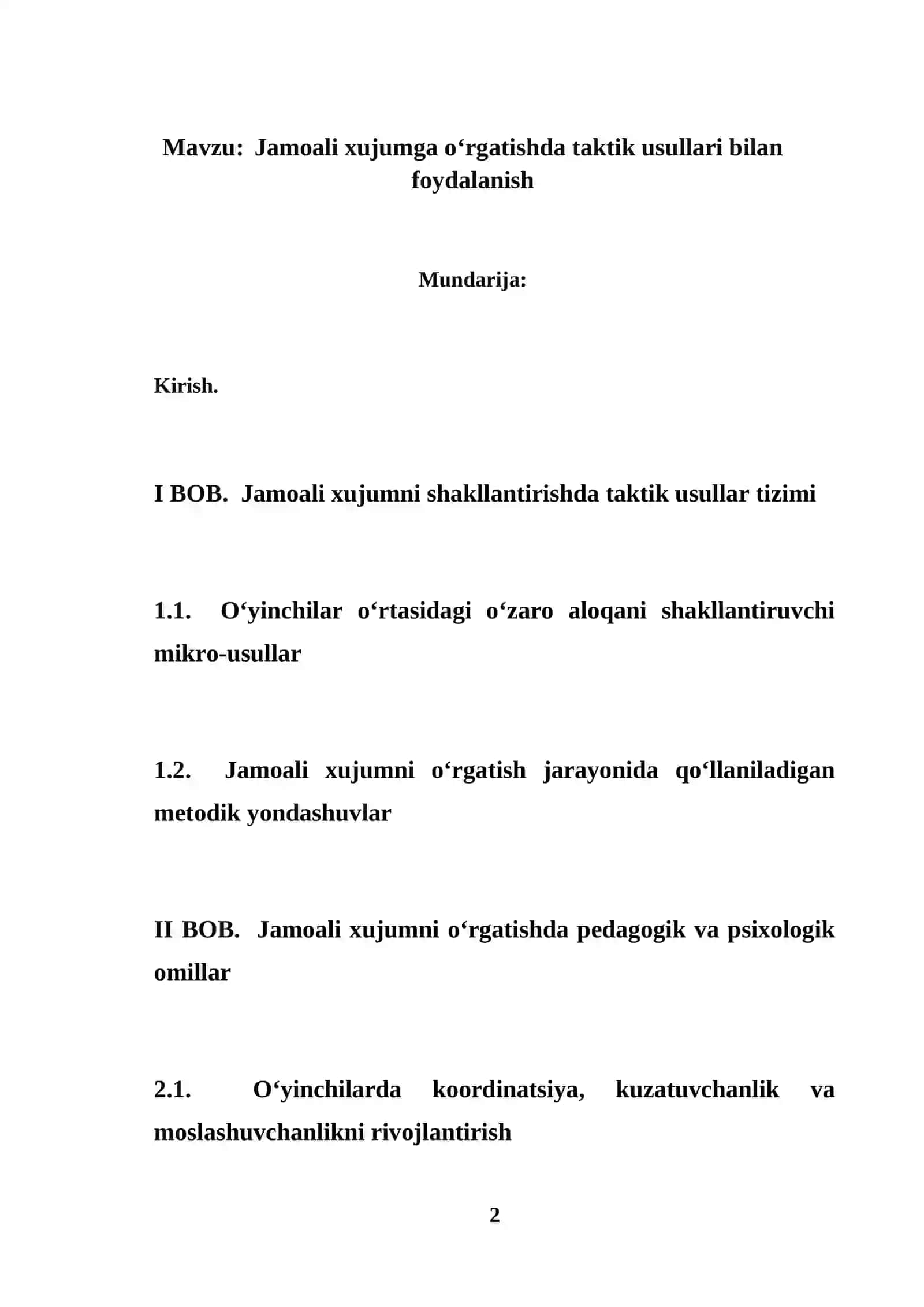 Jamoali xujumga o‘rgatishda taktik usullari bilan foydalanish 2
