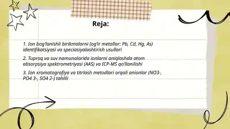 Ion bog‘lanishli birikmalarni aniqlash va tozalash usullari 2