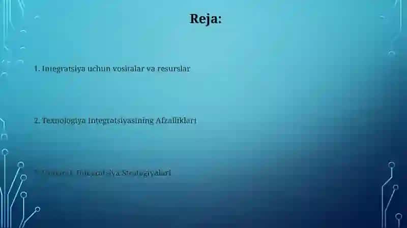 Texnalogiya darslarini integrasiyalash 2