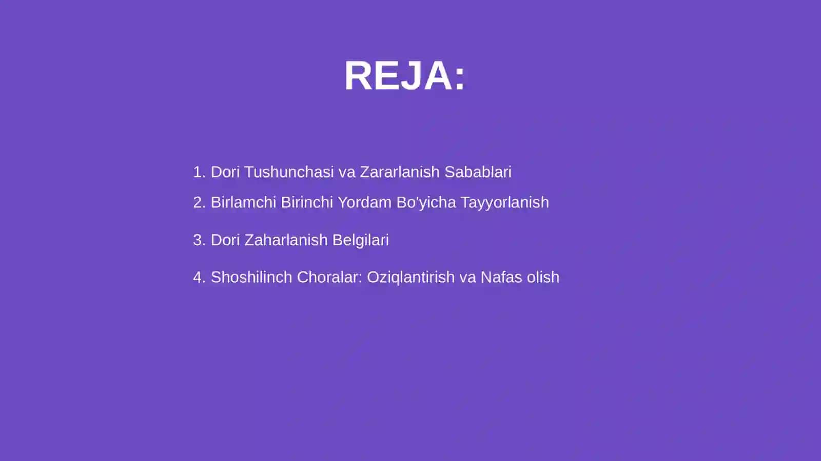 Dori tushunchasi va zaharlanishda birinchi yordam berish 2