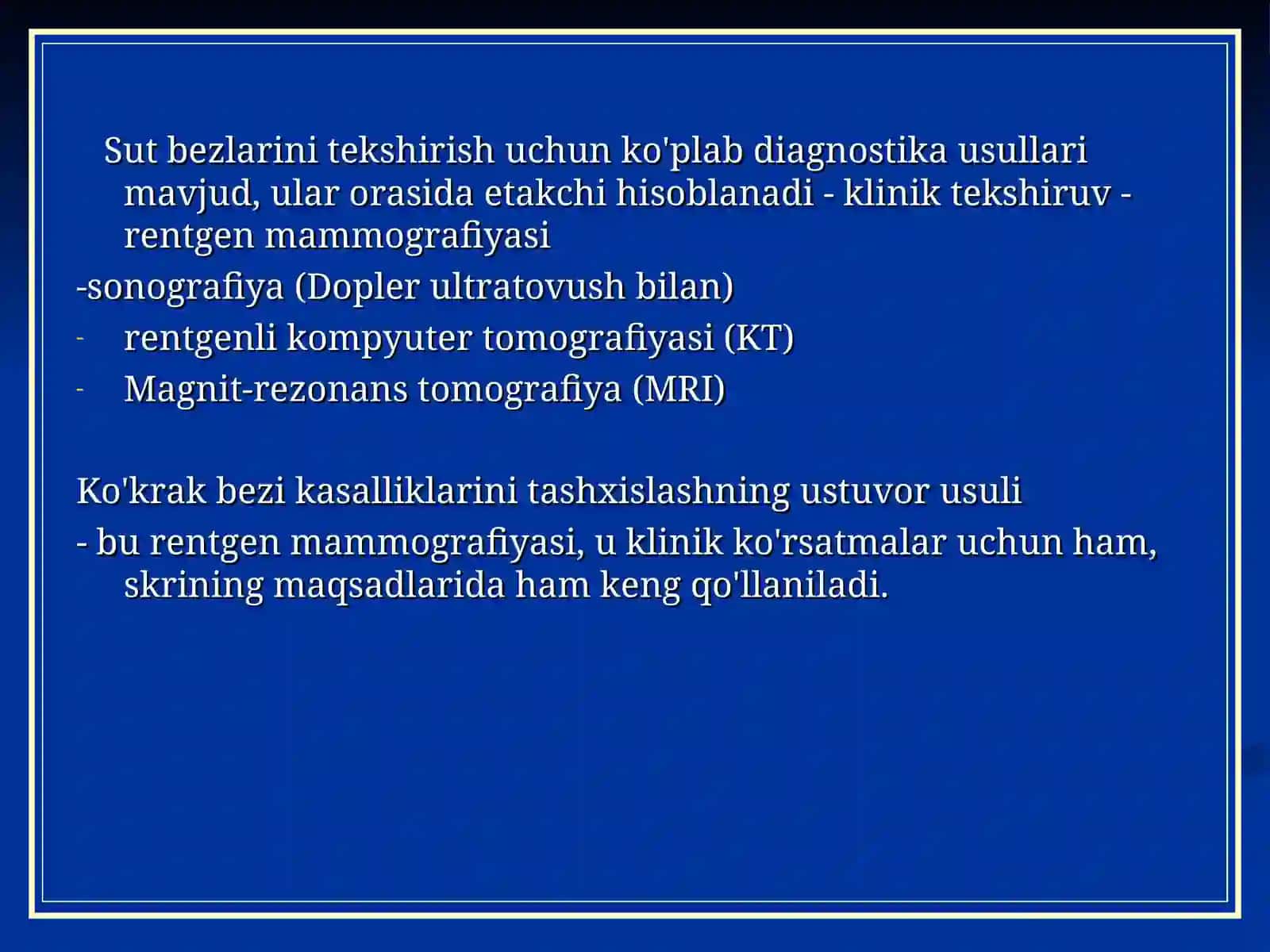 Rentgen mammografiyasi - sut bezlarini tekshirish 2