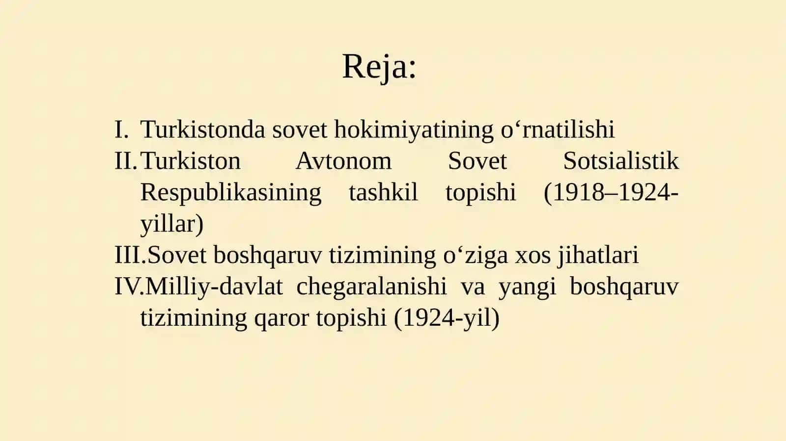 Turkistonda sovet boshqaruv tizimining shakllanishi, davlat boshqaruvining oʻziga xos jihatlari 2
