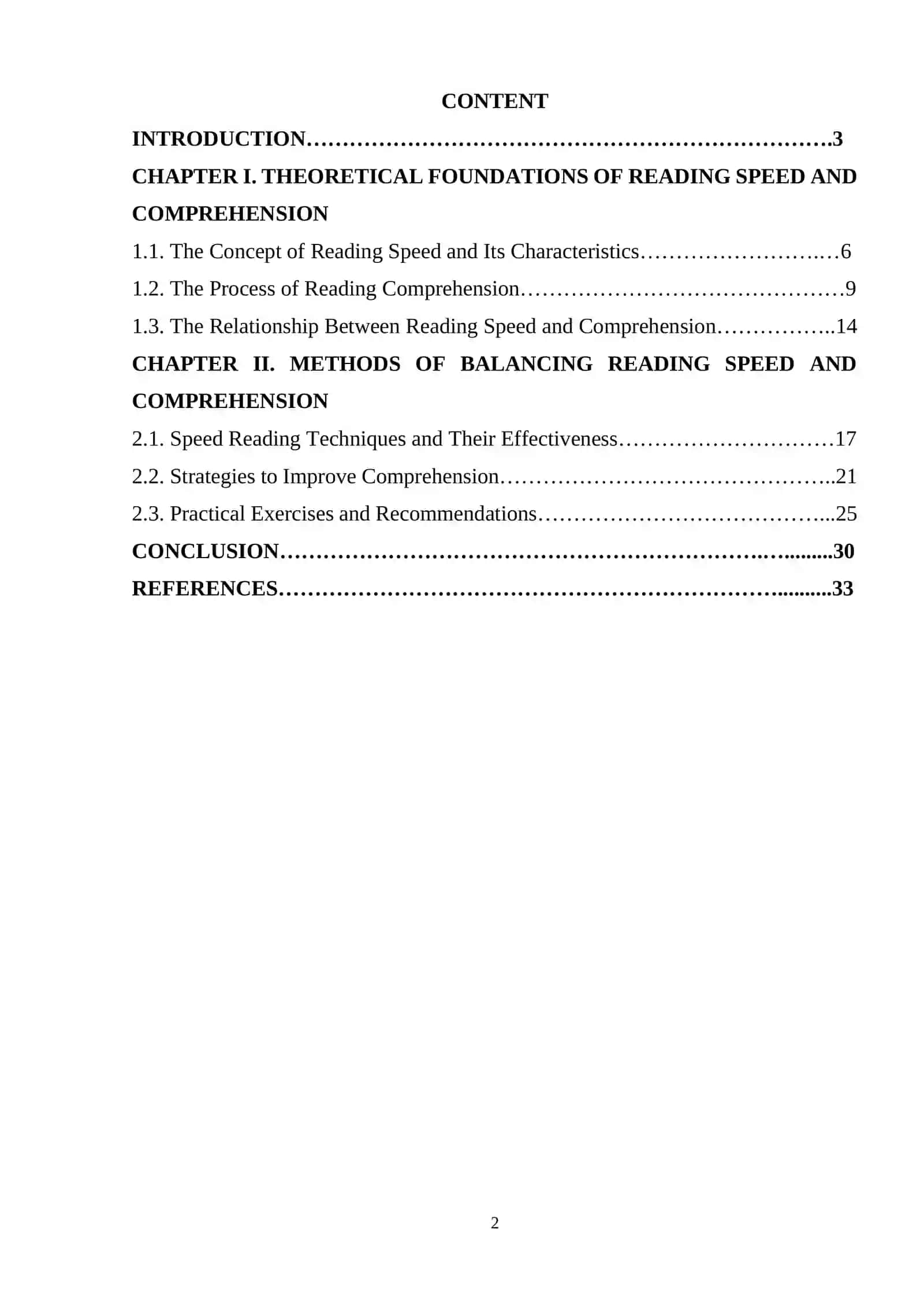 Reading Speed and Comprehension Balance 2