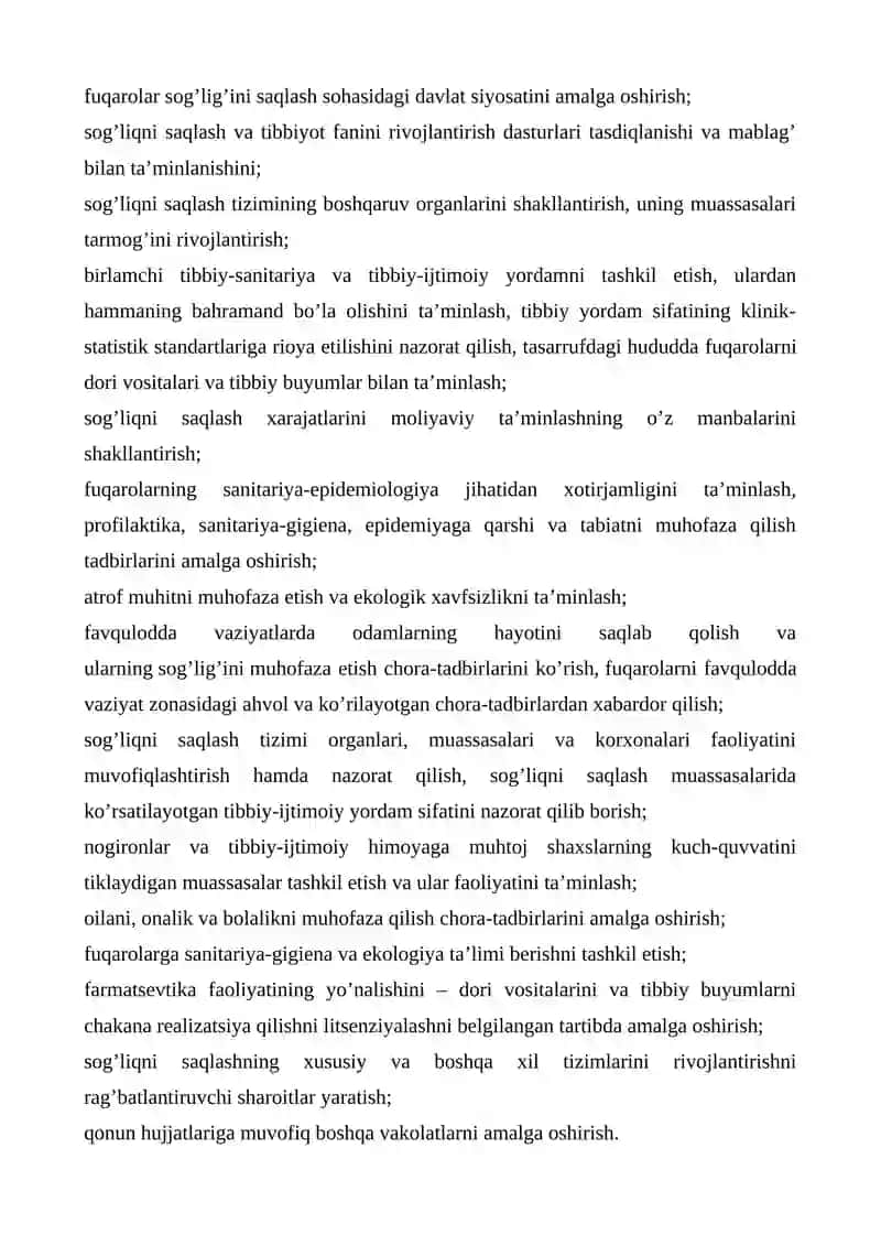 FUQAROLAR SOG’LIG’INI SAQLASH TO’G’RISIDAGI QONUN 2