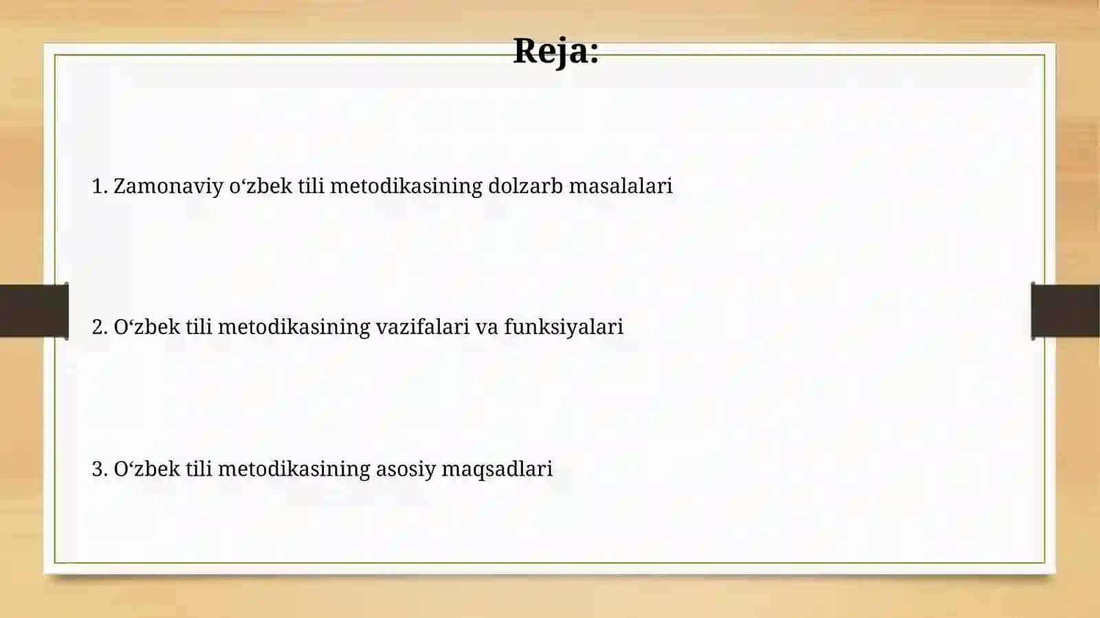 O'zbek tilini o'qitish metodikasi 2