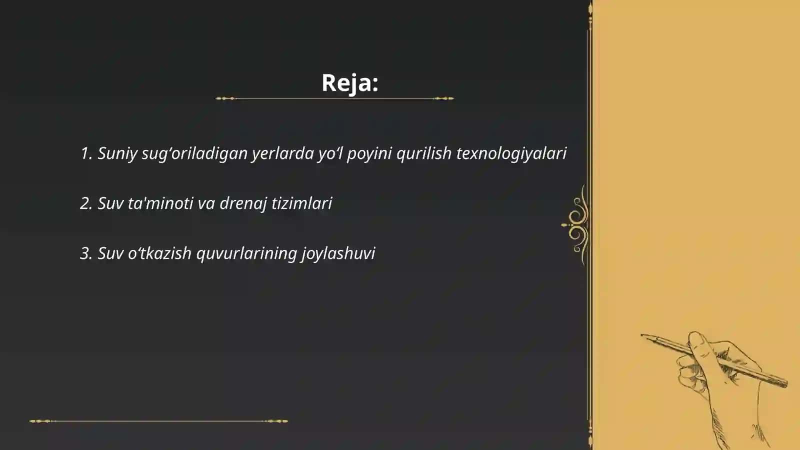Suniy Sugʻoriladigan Yerlarda Yoʻl Poyini Loyihash Uslublari 2