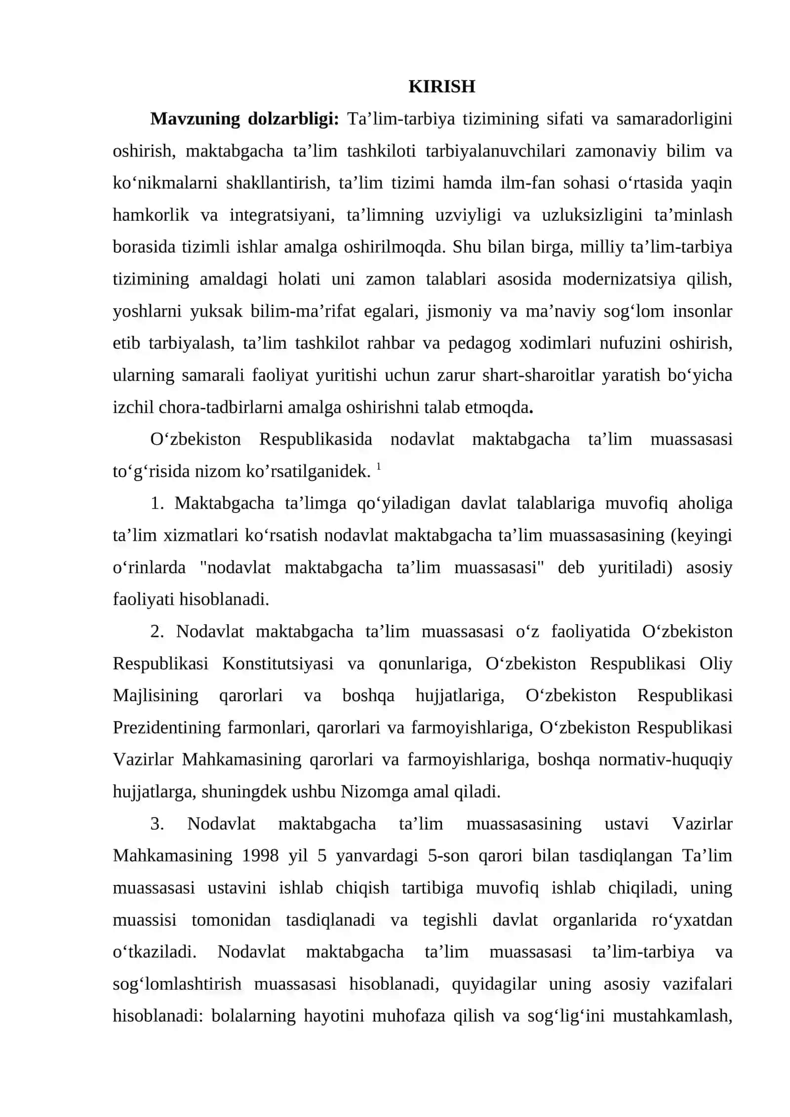 UMUMUY TIPDAGI DAVLAT VA NODAVLAT MAKTABGACHA TALIM TASHKILOTLARINI TASHKIL QILISH 2