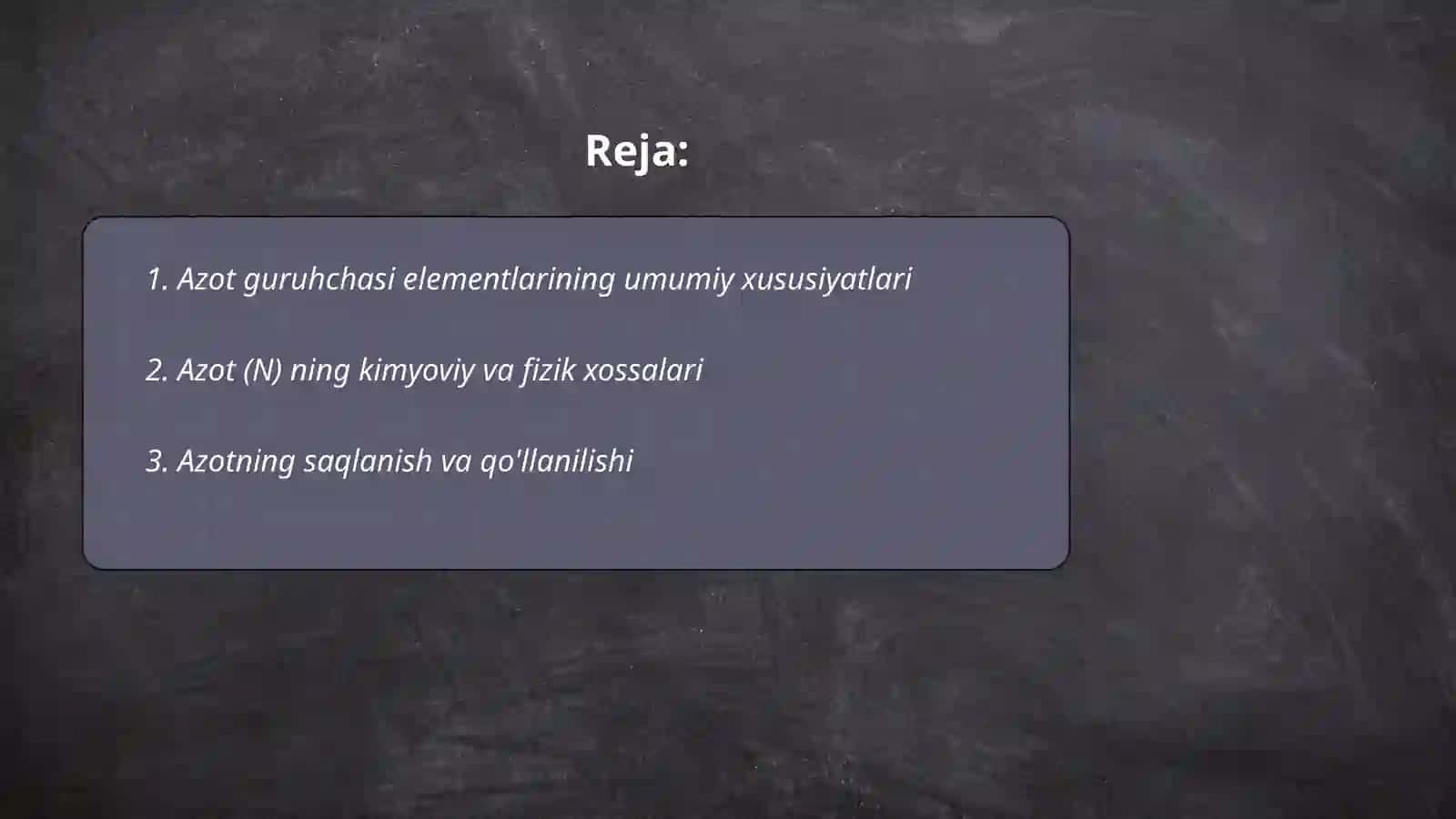 Azot Guruhchasi Elementlari 2