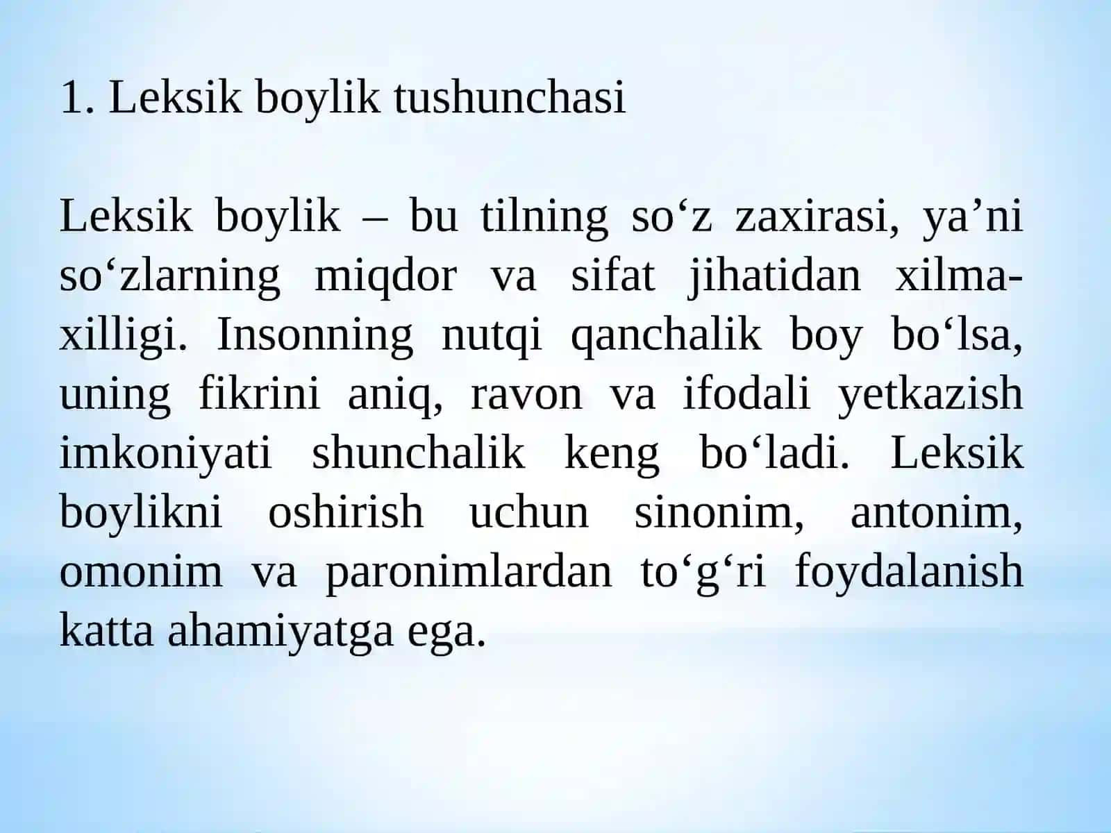 Leksik boylikni oshirish 2