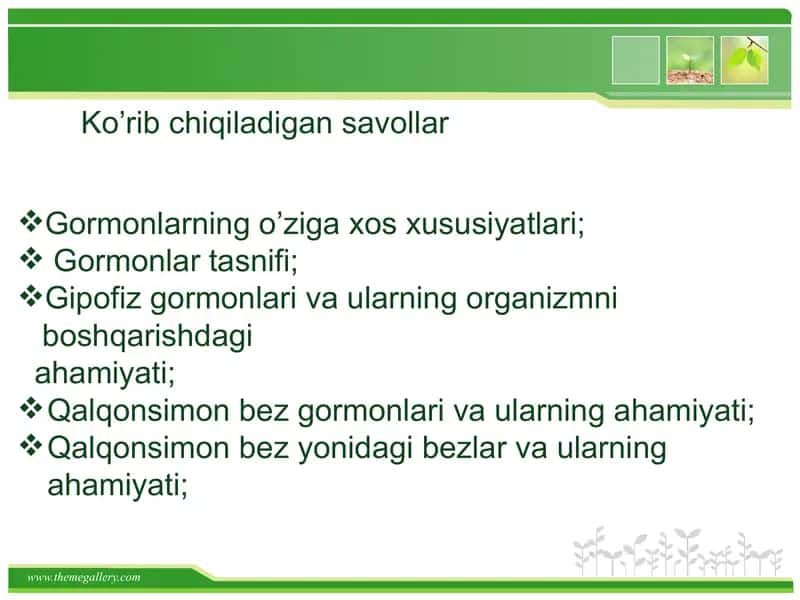 İchki sekretsiya bezlar fiziologiyasi 2