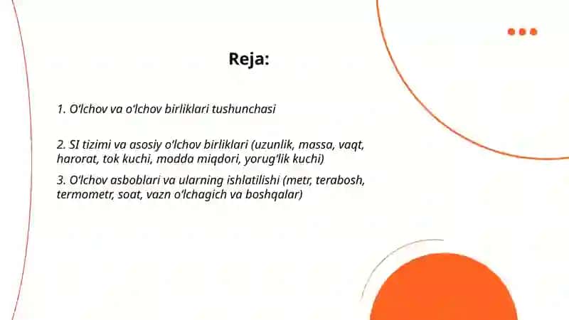 Oʻlchov va oʻlchov birliklari tushunchasi 2