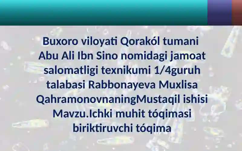 Abu Ali Ibn Sino nomidagi jamoatsalomatligi texnikumining guruhi talabasi 2