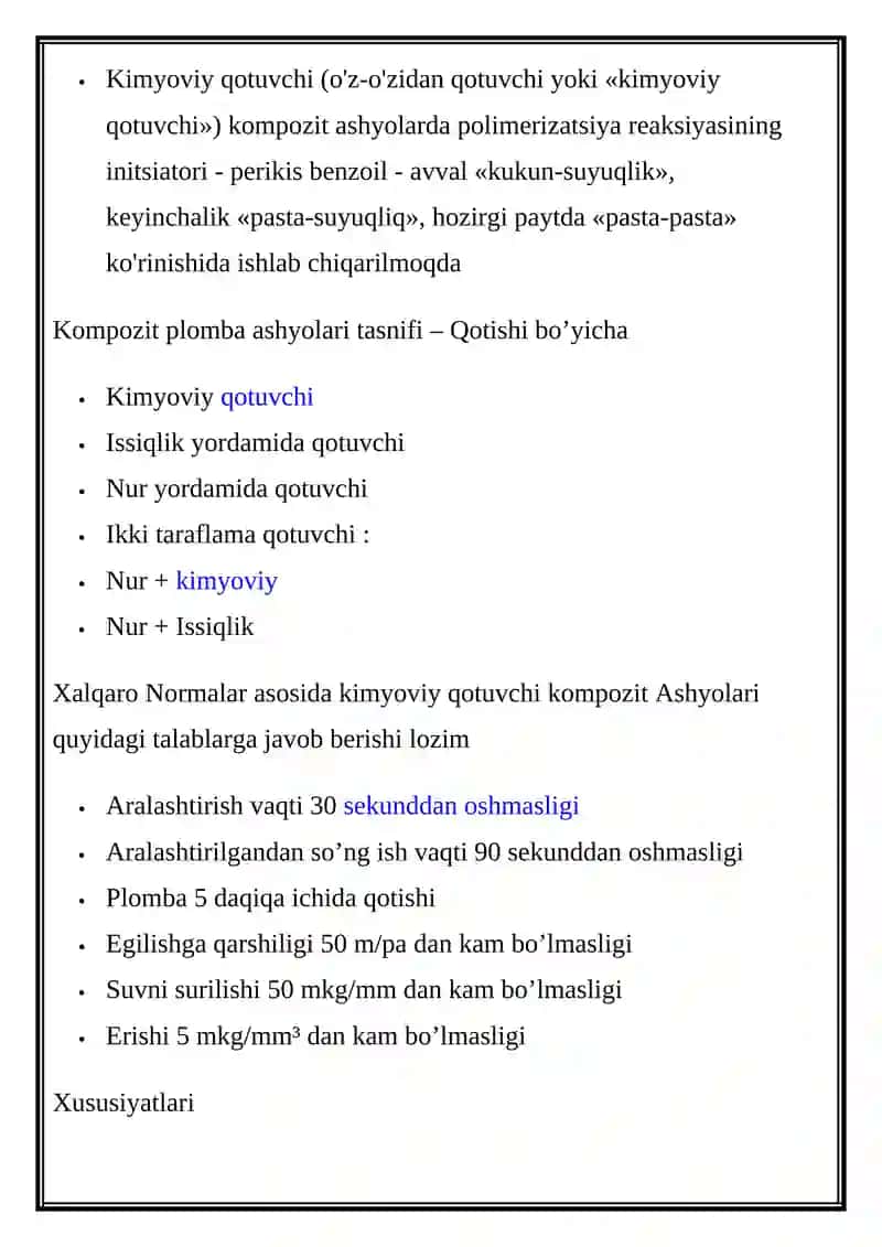 Kimyoviy qotuvchi kompozit plombalar 2