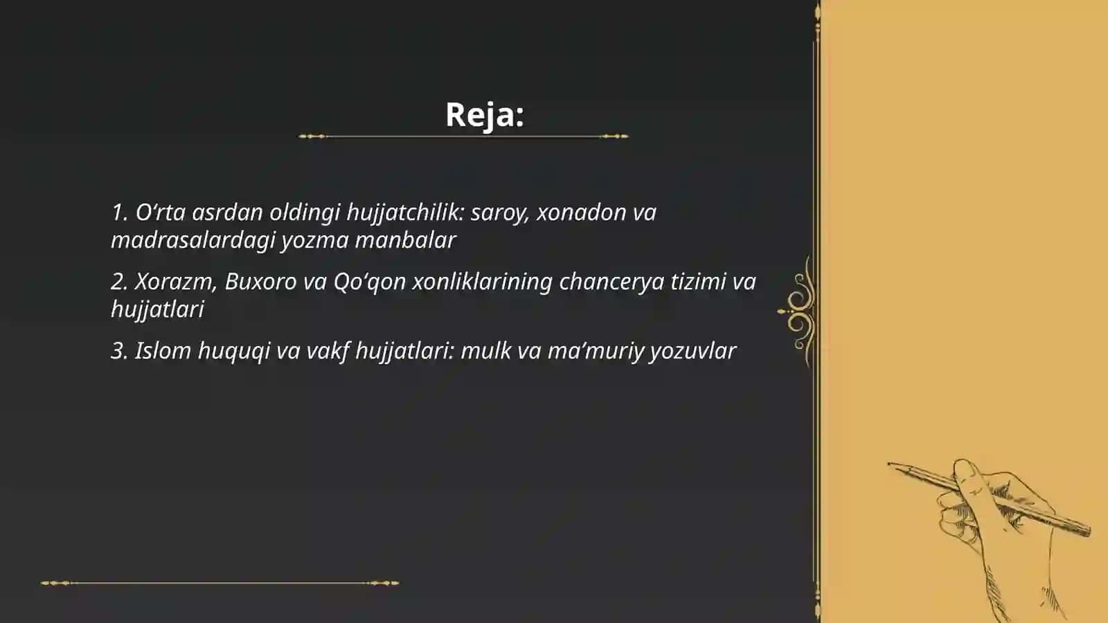 O'zbekistonda hujjatchilik tarixi mustaqillikkacha bo'lgan davr 2