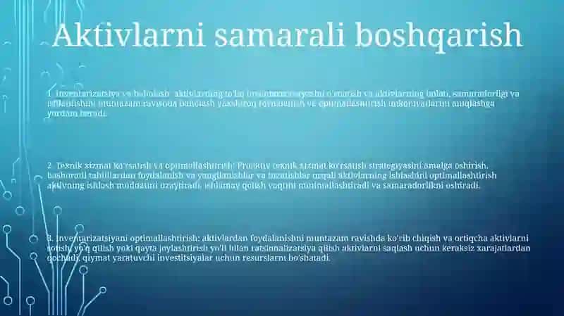 Asosiy Vositalardan Foydalanish SamaradorliginiOshirishYoʻLlari 2