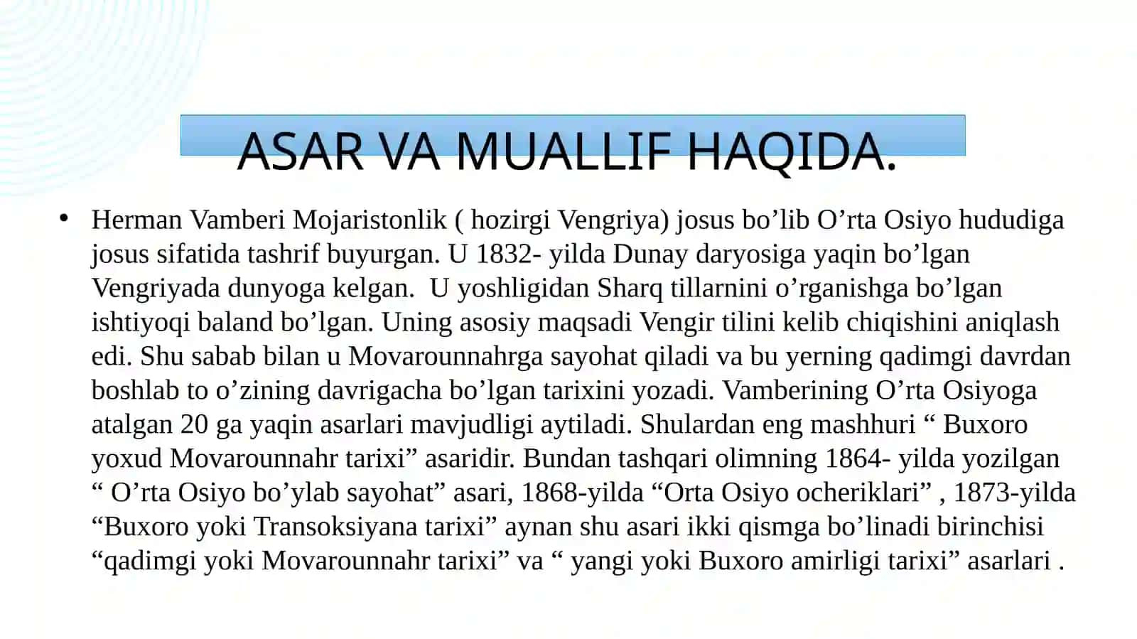 Herman Vamberi- Buxoro yoxud Movarounnahr tarixi 2
