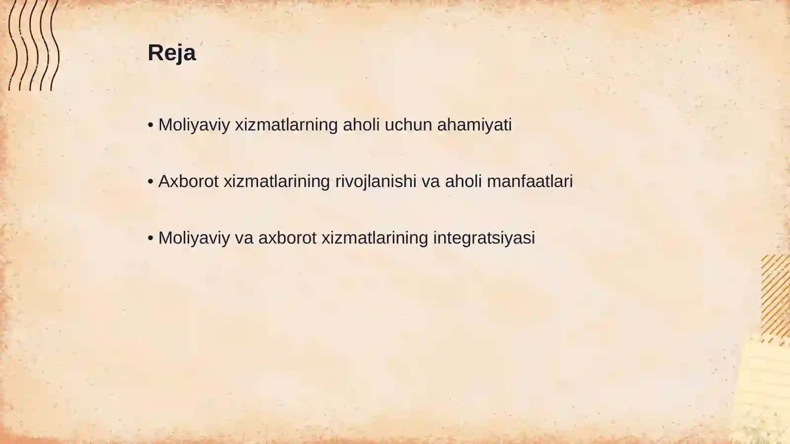 Aholiga xizmat ko‘rsatishda moliyaviy va axborot xizmatlarining o‘rni 2