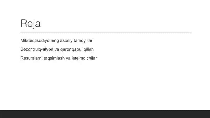 Mikro iqtisodiyot faniga kirish 2