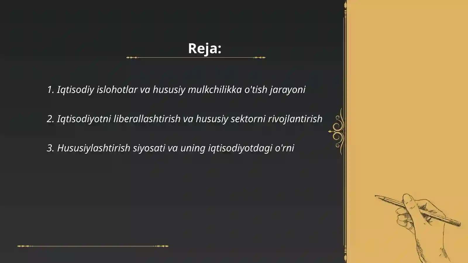 Iqtisodiy islohotlar hususiy mulkchilikning shakillanishi 2