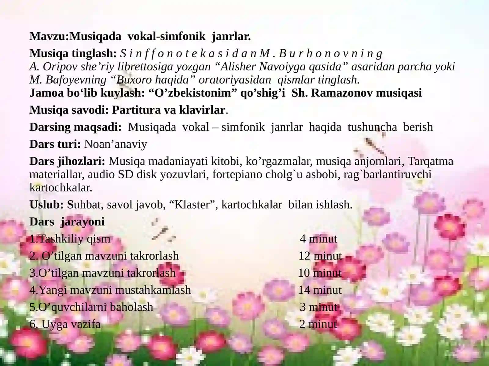 MUSIQA VOKAL – SIMFONIK JANRLAR 2