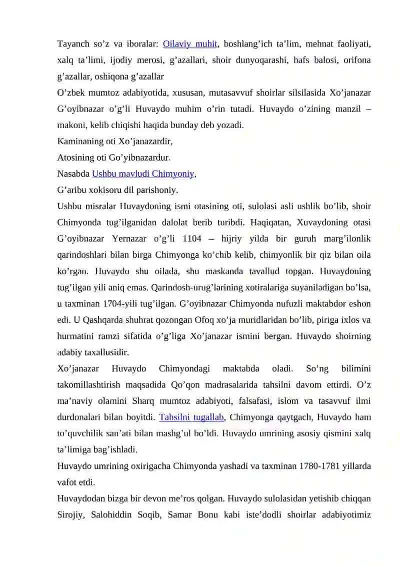HUVAYDONING "IBROHIM ADHAM QISSASI VA UNDAGI TIMSOLLARNI TAVSIFLASH 2