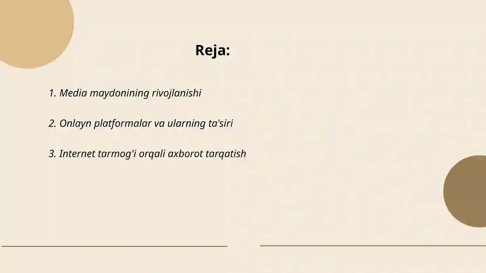 Media maydon va internet imkoniyatlari 2