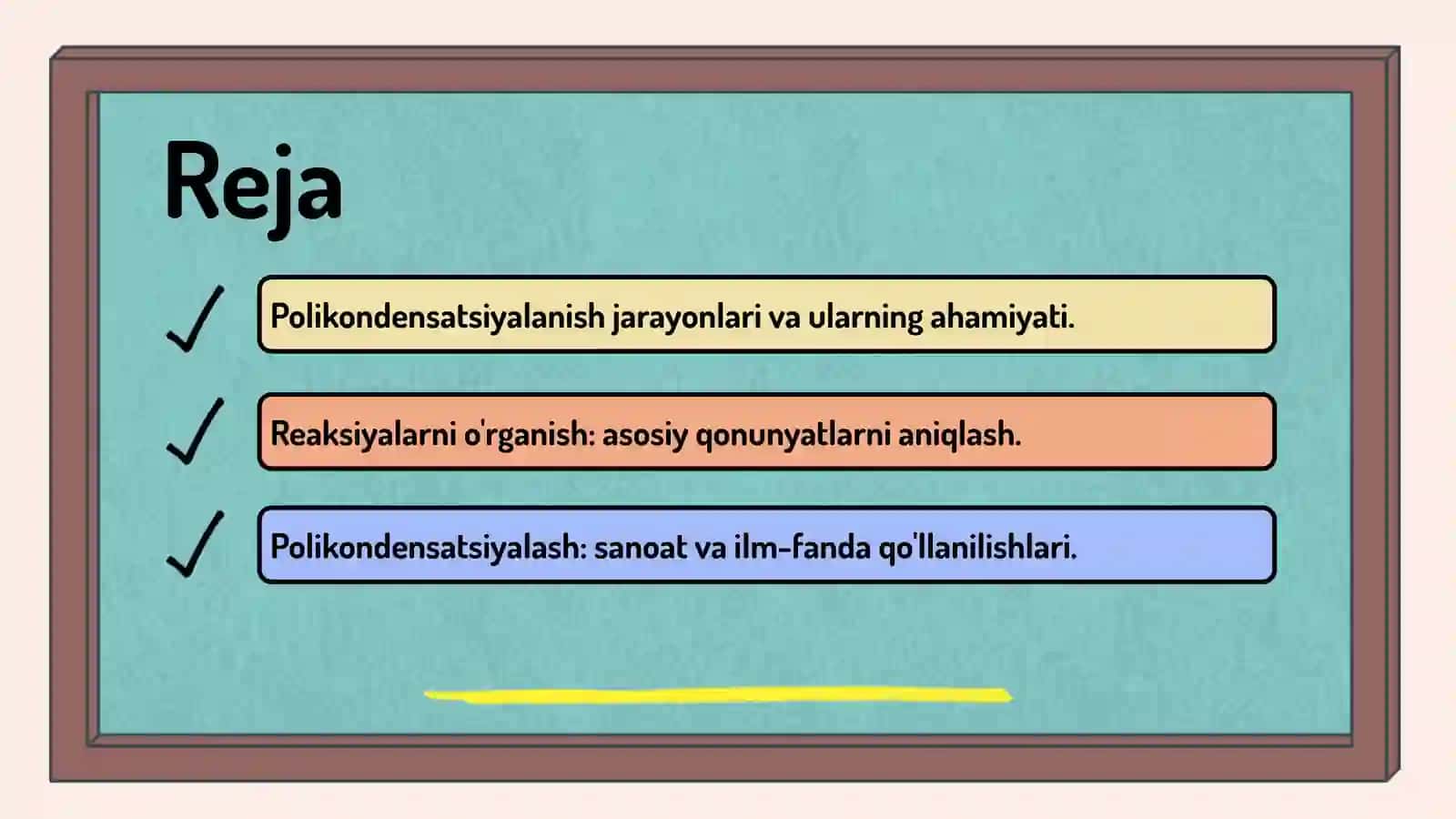 Polikondensatsiyalanish reaksiyalari va ularning asosiy qonunyatlari. 2