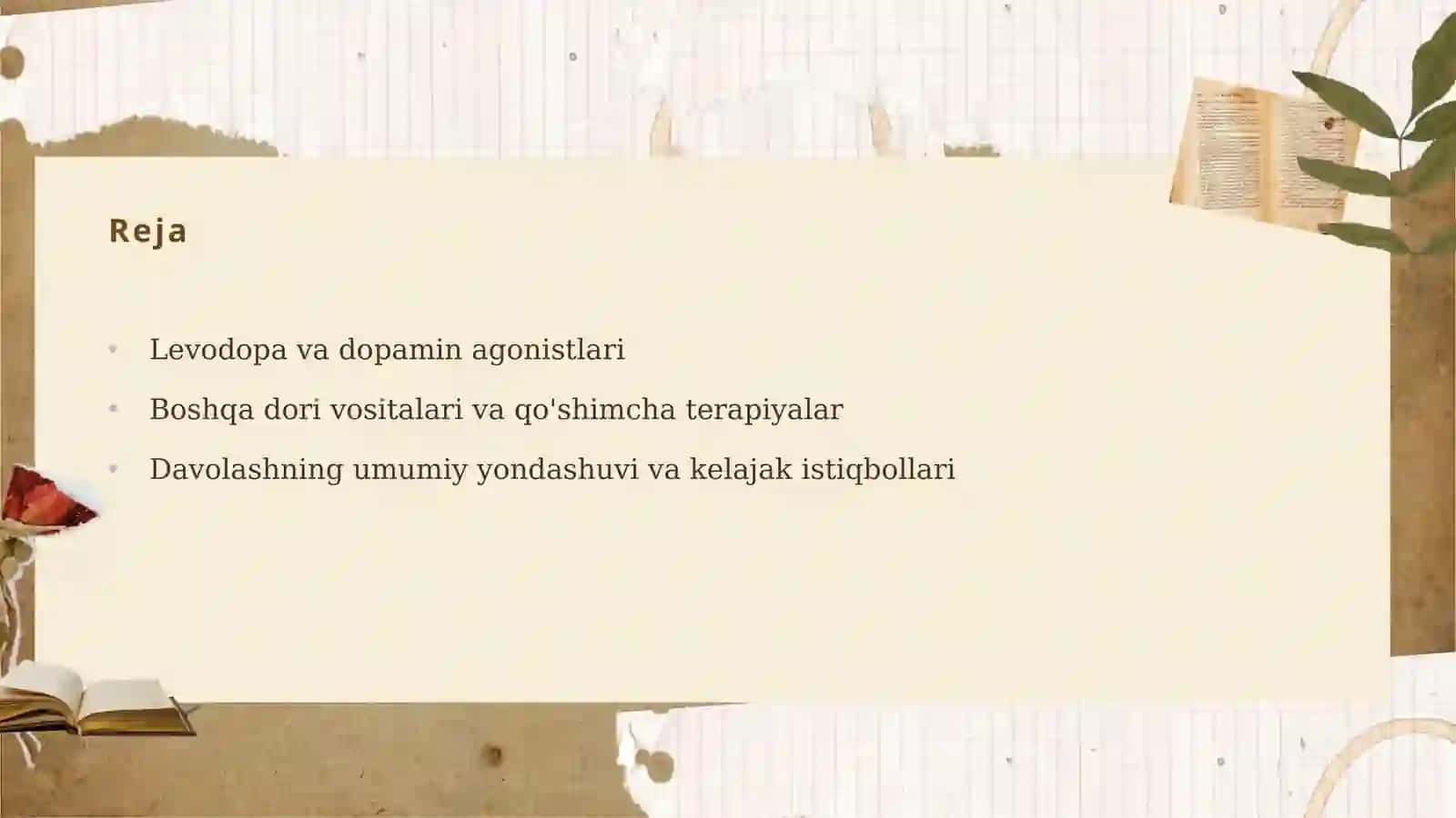 Parkinson kasalligini davolashda ishlatiladigan dori vositalari 2