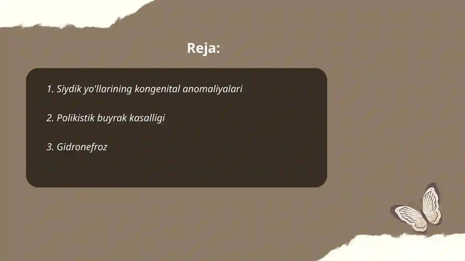 Siydik ayiruv a'zolarining rivojlanish nuqsonlari 2