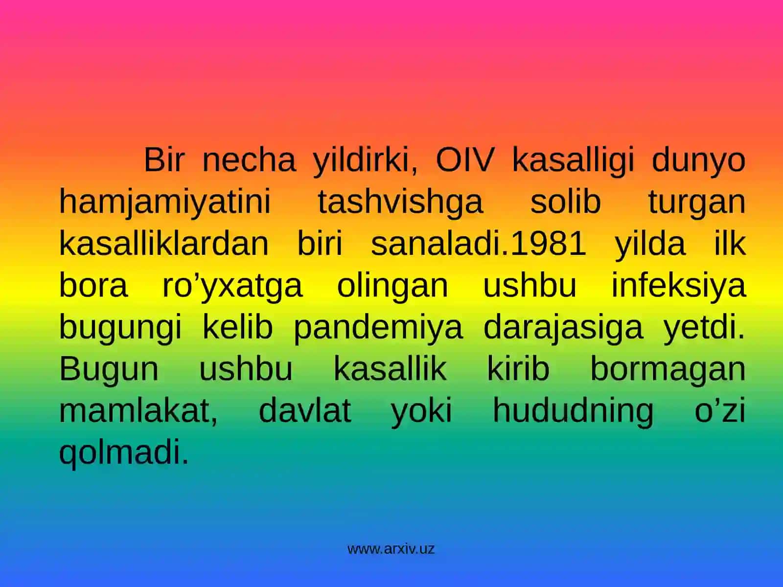 OITSOrttirilgan Immunitet Tanqisligi Sindromi 2