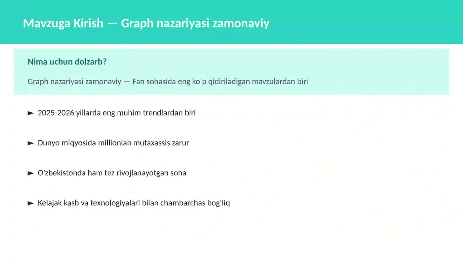 Graph nazariyasi zamonaviy 2